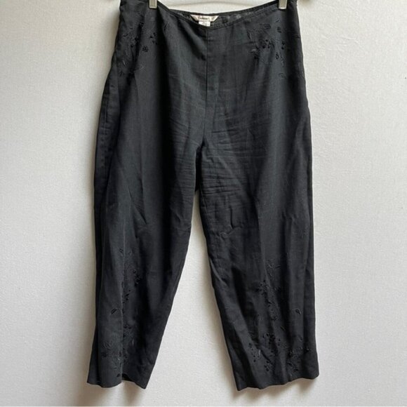 Edward silk linen beaded cropped pants Sz 12 - Picture 1 of 10